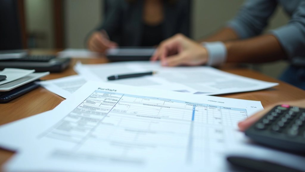 Organized desk with tax forms and compliance documents showing proper record-keeping for regulatory requirements